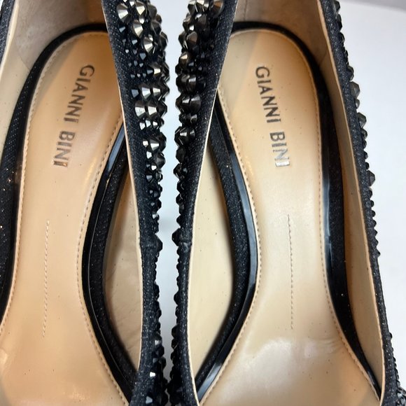 Gianni Bini Black and Silver Embellished Heels - Picture 6 of 7